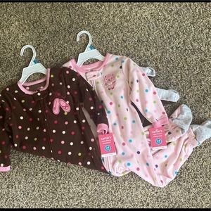 NWT Carter’s Fleece Sleepers, 24 months